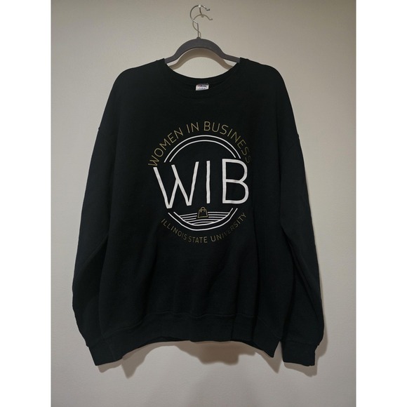 Jerzees Tops - Jerzees Sweatshirt Womens XL Women In Business Illinois State Fleece Black